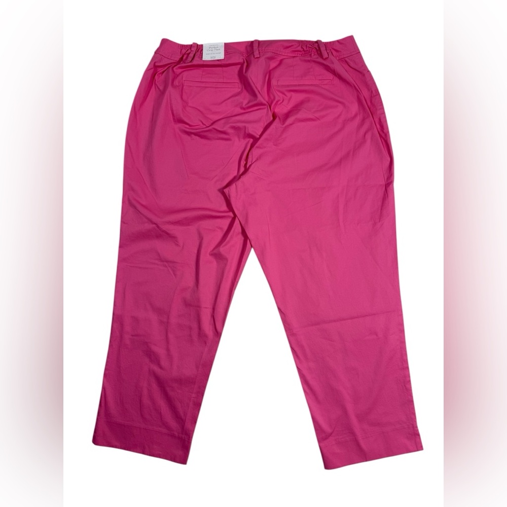 Talbots Perfect Crop Pants 16W Curvy Pink Slim Leg Stretch Cotton Mid Rise NWT - Picture 2 of 9